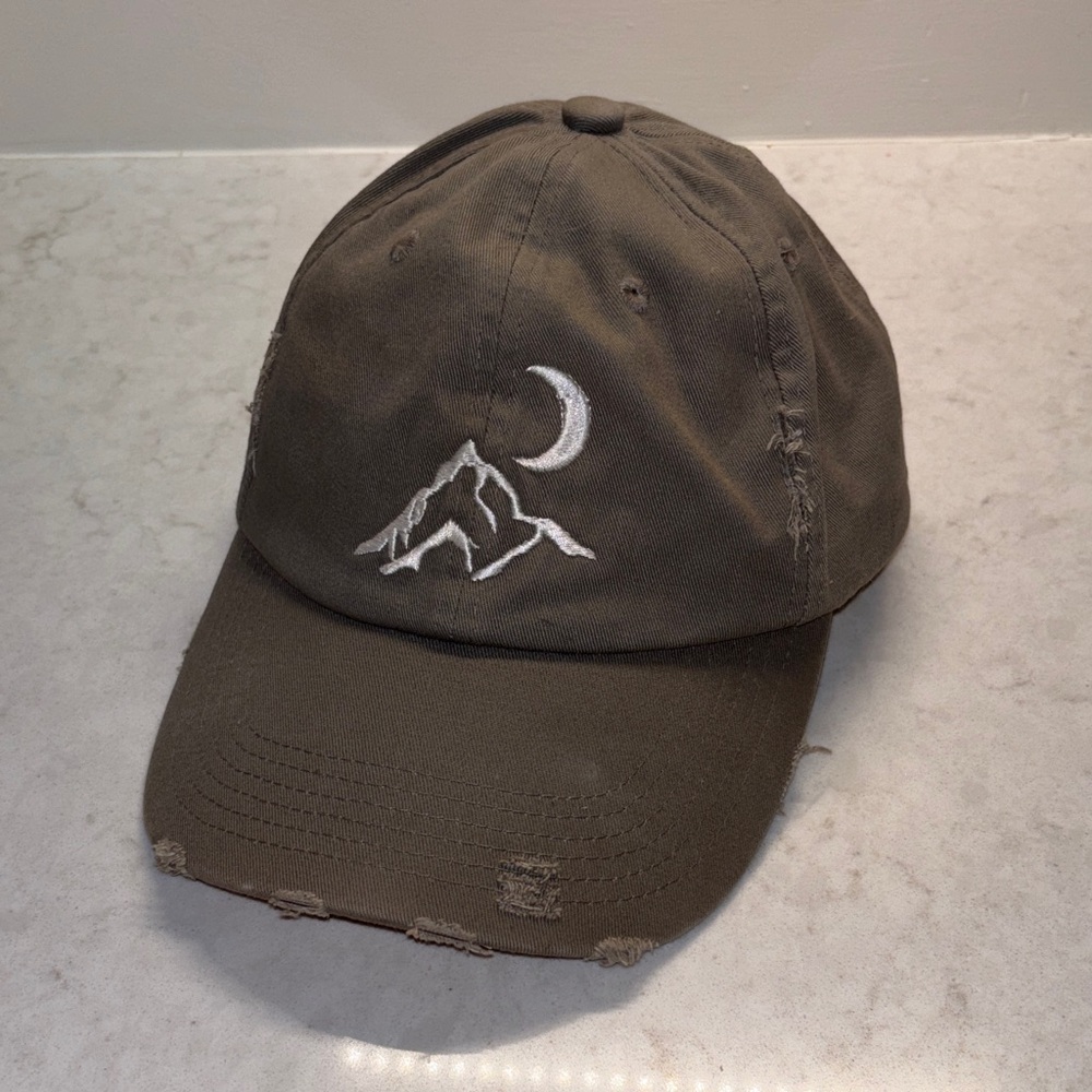 District Green Cap with Embroidered Design